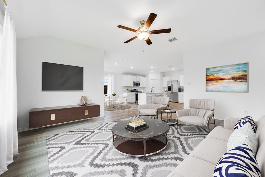 Furnished interior in a model home at River Ridge in Crandall (Image 63).