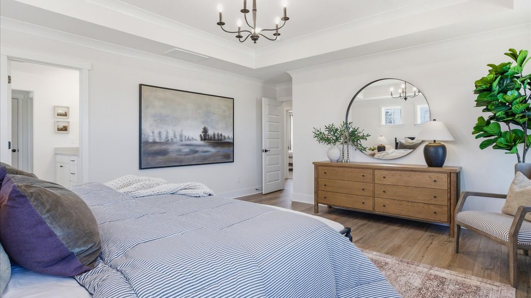 Furnished interior in a model home at Weavers Pointe in Zebulon (Image 17).