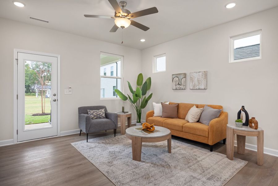 Furnished interior in a model home at Villas at Carpenter Woods in Durham (Image 4).
