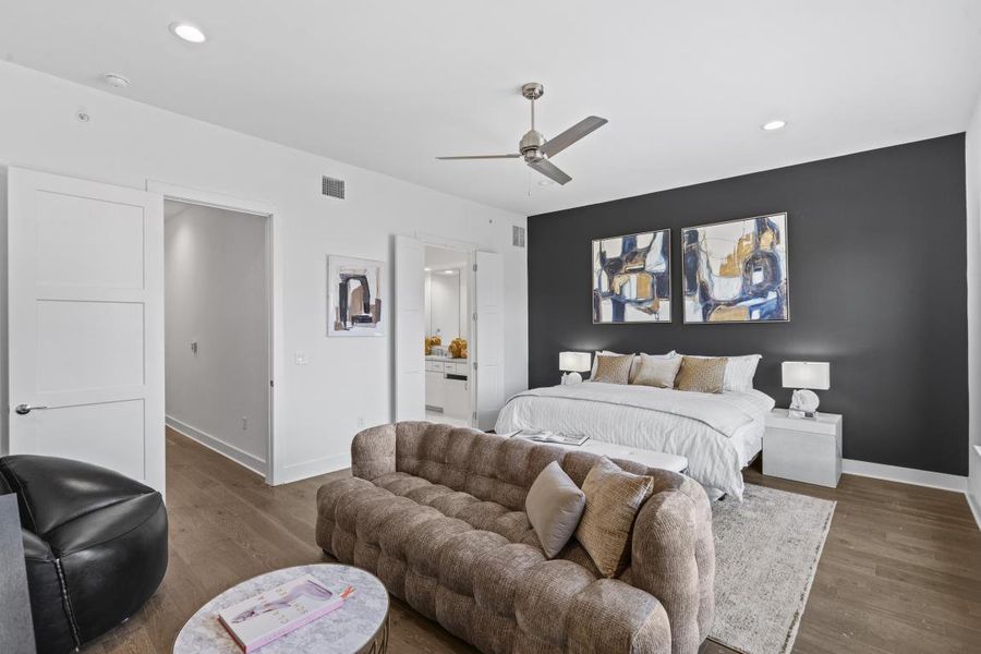 Furnished interior in a model home at Austin Modern Lofts at Mueller in Austin (Image 20). Furnished interior in a model home at Austin Modern Lofts at Mueller in Austin (Image 20).