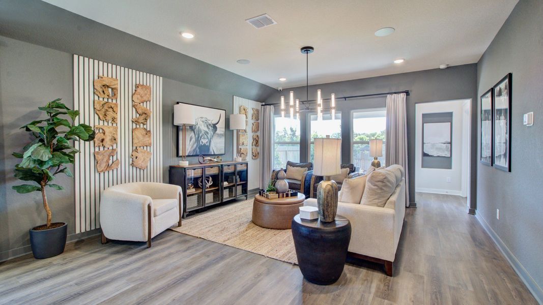 Furnished interior in a model home at Cloud Country in New Braunfels (Image 18).