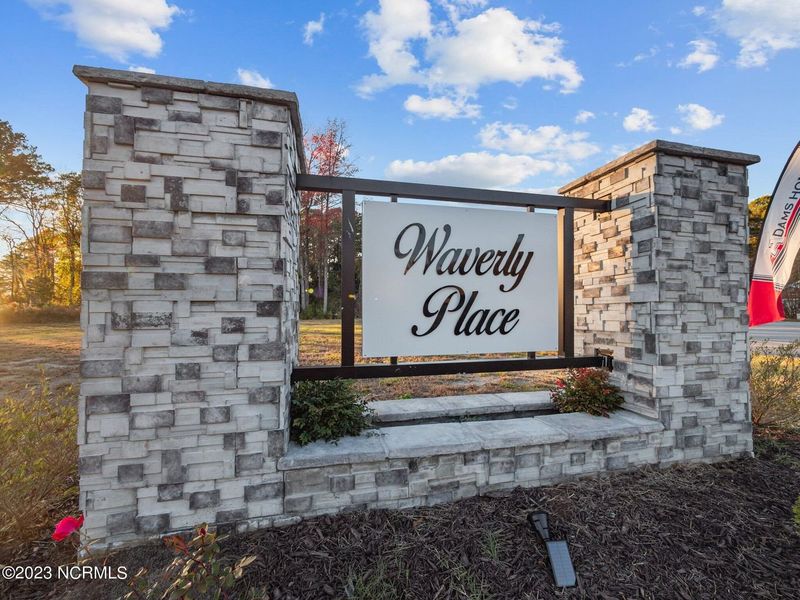 Entrance to the Waverly Place community in Richlands, NC, featuring signage and landscaping (Image 2).
