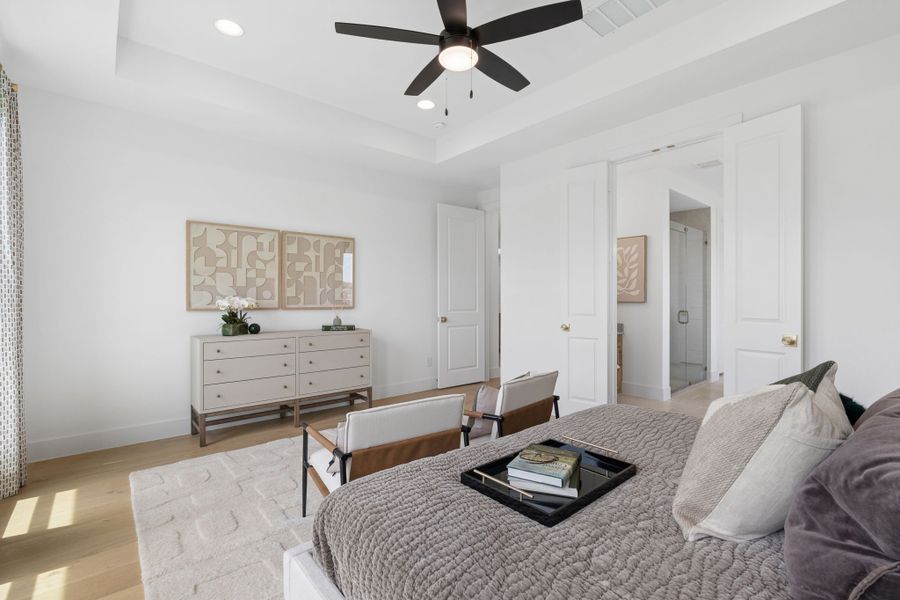 Furnished interior in a model home at Sweetgrass 65s in Haslet (Image 26).