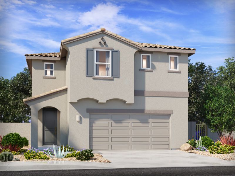 Front exterior of a home in the Sunset Crest - Signature Series community, located in Tucson, AZ (Image 11). Front exterior of a home in the Sunset Crest - Signature Series community, located in Tucson, AZ (Image 11).