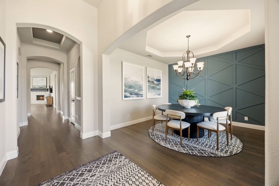 Furnished interior in a model home at Coyote Crossing in Godley (Image 40).