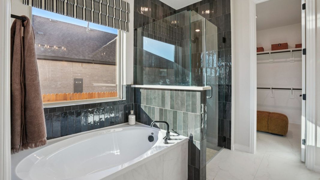 Furnished interior in a model home at Stream Waters in Seguin (Image 36).