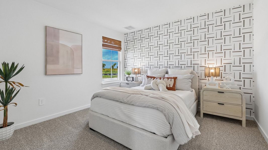 Furnished interior in a model home at Monarch Ranch in Manor (Image 37).