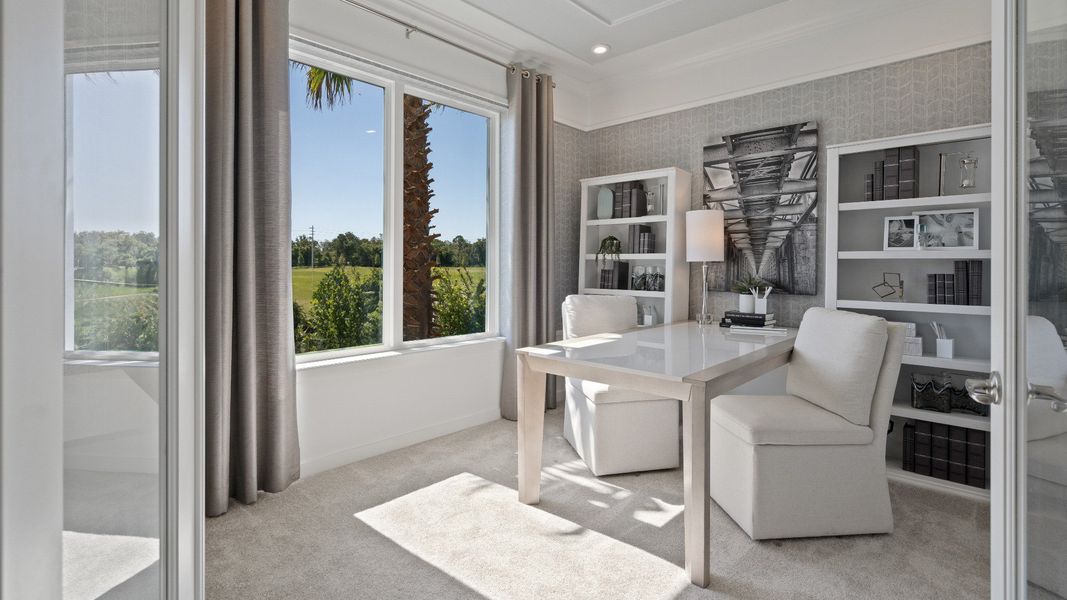 Trinity Place Staged Model Ambersweet Front Office Space by DRB Homes in Saint Cloud FL Trinity Place Staged Model Ambersweet Front Office Space by DRB Homes in Saint Cloud FL