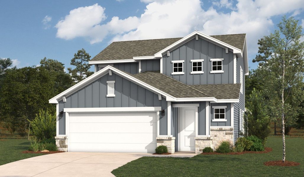 Front exterior of a home in the Veranda Designer community, located in San Antonio, TX (Image 17).