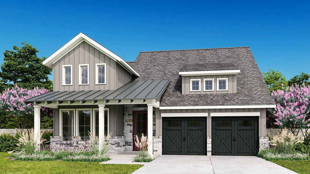 Front exterior of a home in the Easton Park community, located in Austin, TX (Image 4). Front exterior of a home in the Easton Park community, located in Austin, TX (Image 4).