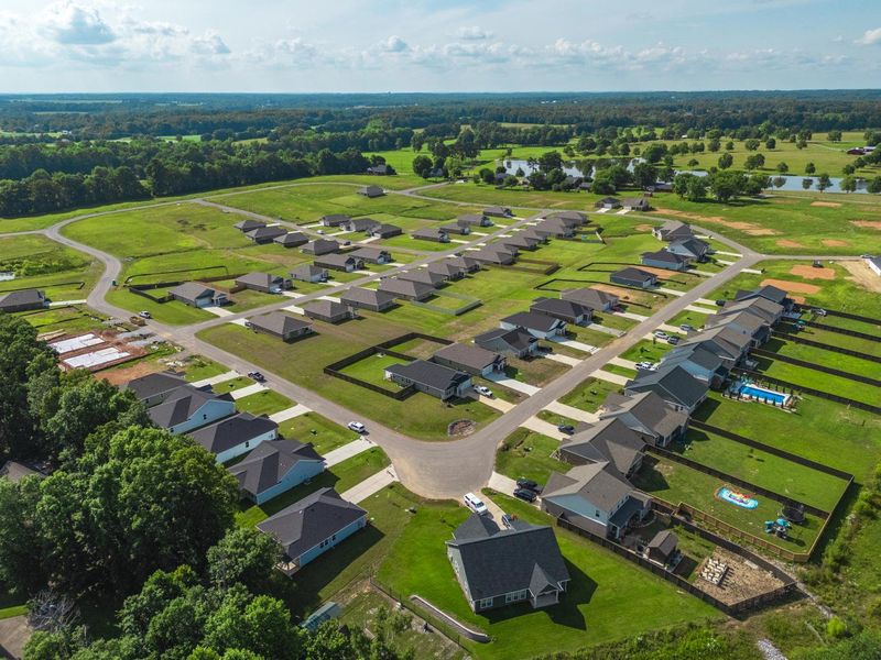 Aerial view of the Bailey Park community in Fayetteville, TN, showing layout and nearby surroundings (Image 12).