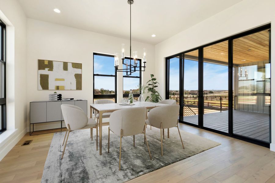 Furnished interior in a model home at Acadia at RainDance in Windsor (Image 7).