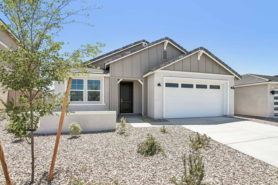 A house with a garage.