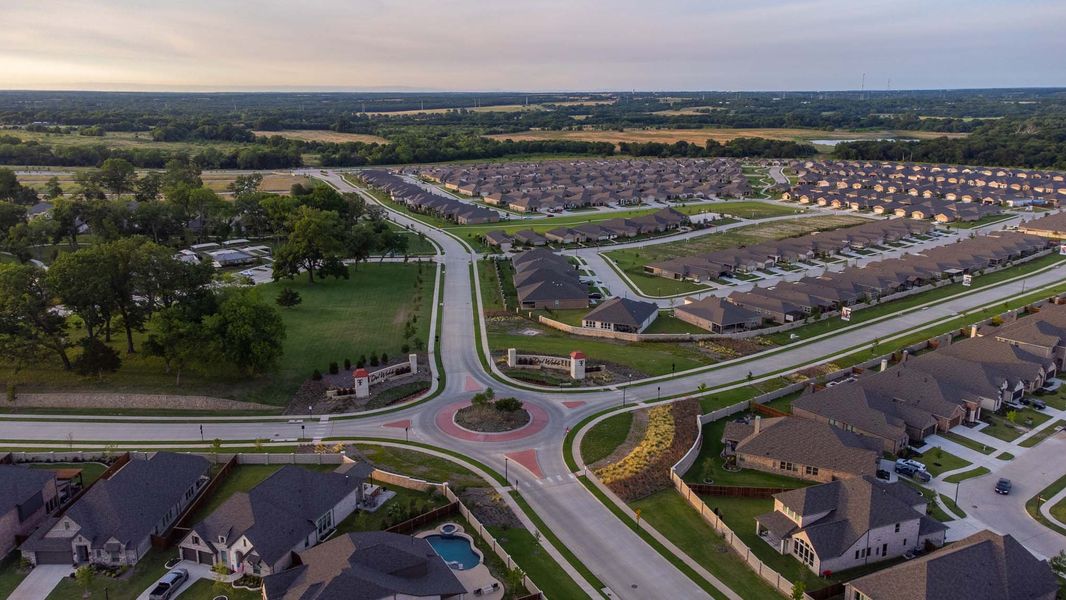 Aerial view of the Trinity Falls community in McKinney, TX, showing layout and nearby surroundings (Image 17).