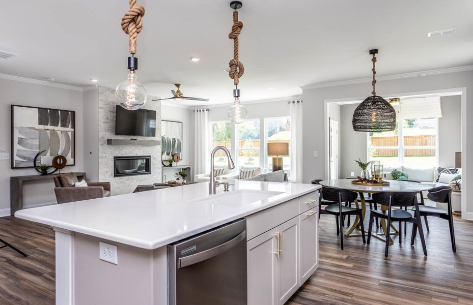 View of Kitchen, Cafe, Living Area and Optional Sunroom