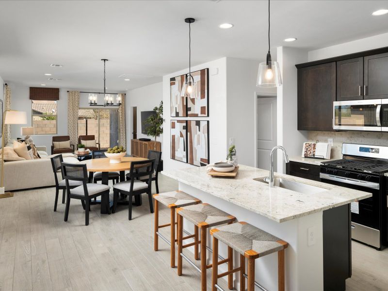 Furnished interior in a model home at Rincon Crest at Rocking K in Vail (Image 3). Furnished interior in a model home at Rincon Crest at Rocking K in Vail (Image 3).