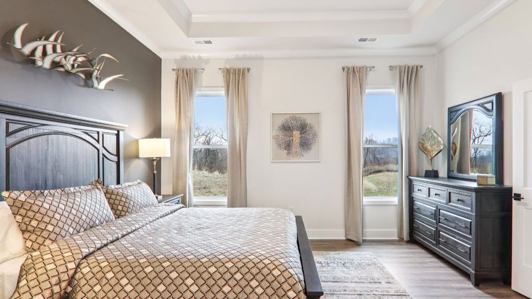 Furnished interior in a model home at Reserve at Tap Root Farms in Fletcher (Image 23).