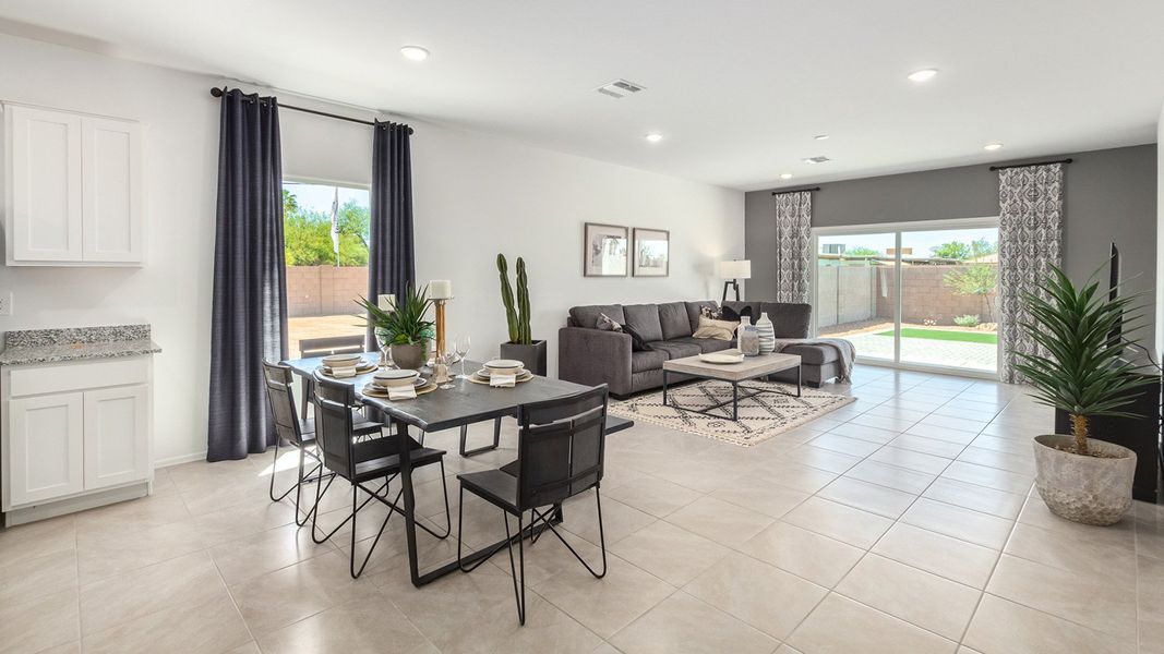 Furnished interior in a model home at Casas del Cerrito in Tucson (Image 14).