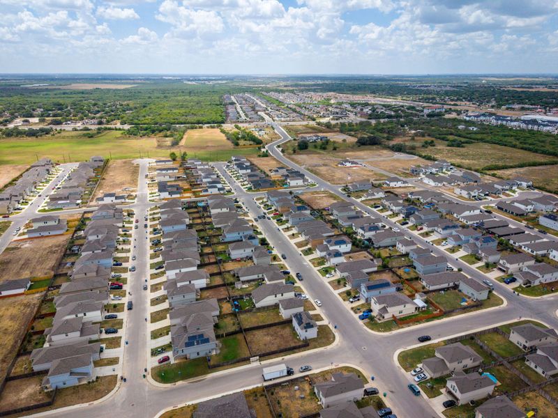Aerial view of the Applewhite Meadows community in San Antonio, TX, showing layout and nearby surroundings (Image 15).