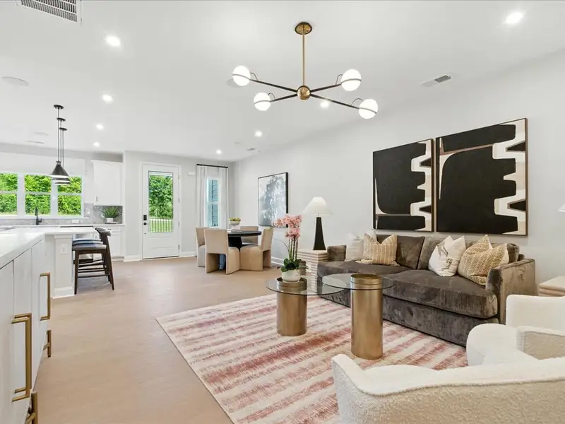 Furnished interior in a model home at Grahym at Southbridge in Fort Mill (Image 7).