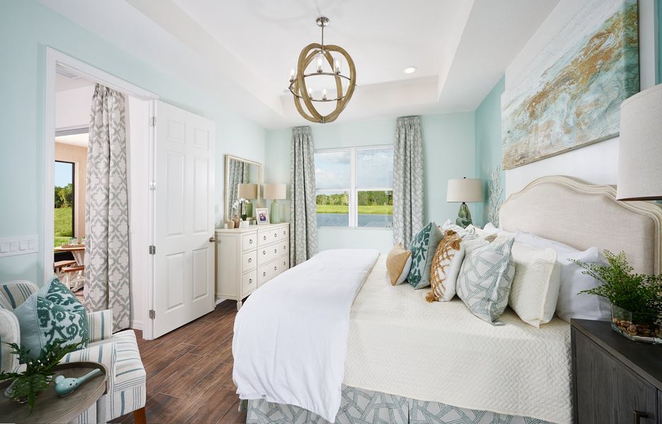 Furnished interior in a model home at Leela Reserve Paired Villas in Tavares (Image 28). Furnished interior in a model home at Leela Reserve Paired Villas in Tavares (Image 28).