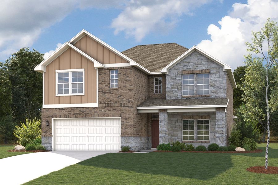 A house with a garage.