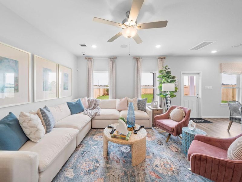 Furnished interior in a model home at Spring Branch Crossing in Conroe (Image 4).