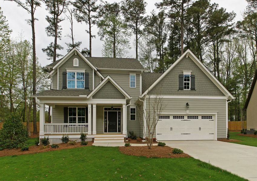 Front exterior of a home in the Brighton Forest - Apex - Robuck Homes community, located in Garner, NC (Image 14).