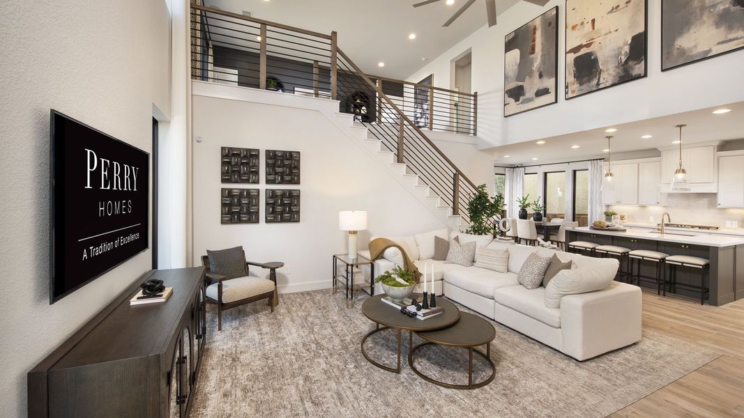 Furnished interior in a model home at 6 Creeks 45' in Kyle (Image 10). Furnished interior in a model home at 6 Creeks 45' in Kyle (Image 10).