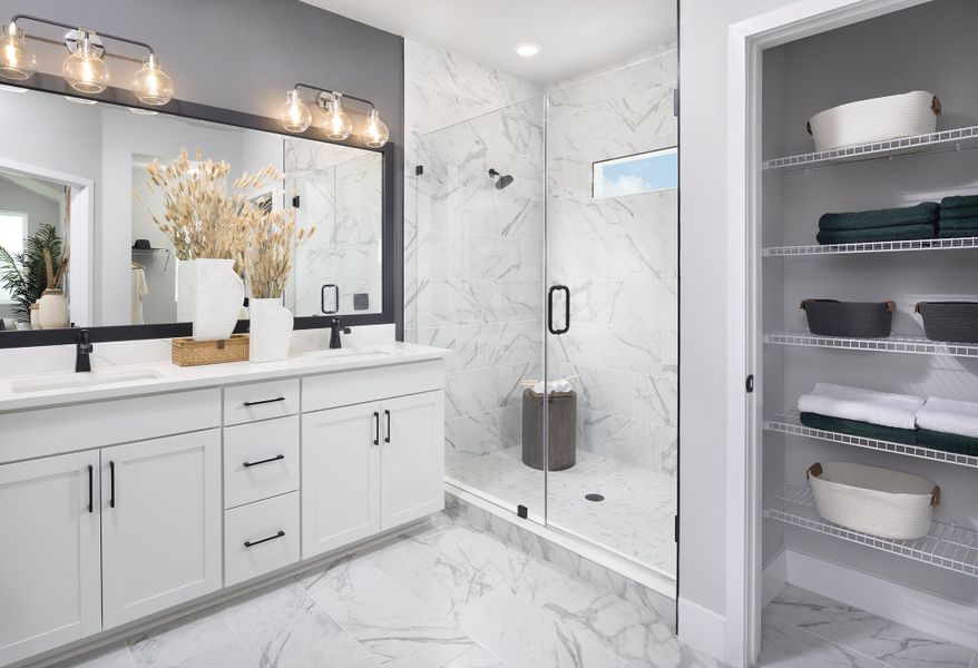 Furnished interior in a model home at Persimmon Place - Townhomes in Wesley Chapel (Image 8).