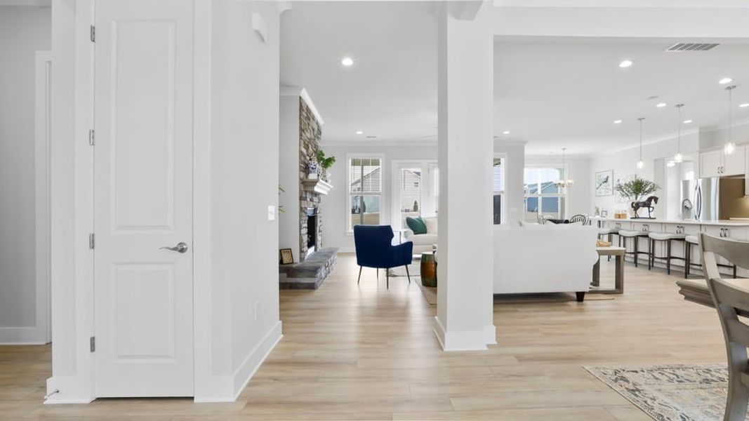 Furnished interior in a model home at Pinebrook in Woodruff (Image 5).