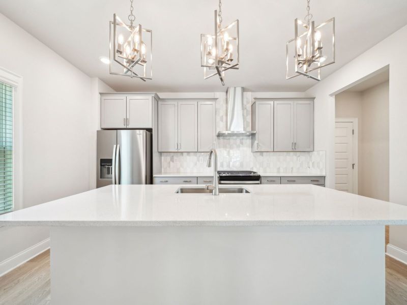 Furnished interior in a model home at Nolen Farm Bungalows in Gastonia (Image 4).