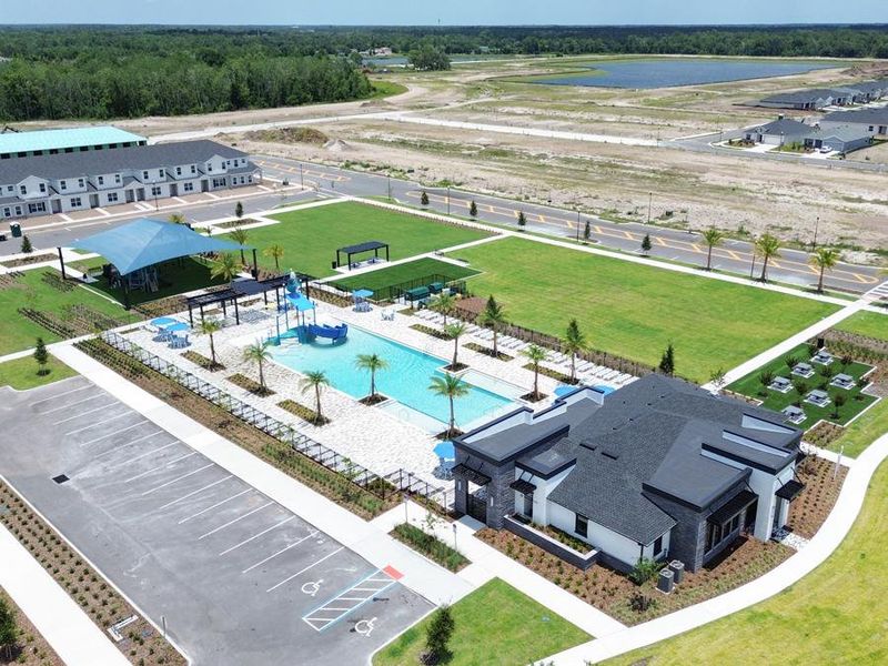 Amenities at The Crossings include a swimming pool, playground, trails, and more.