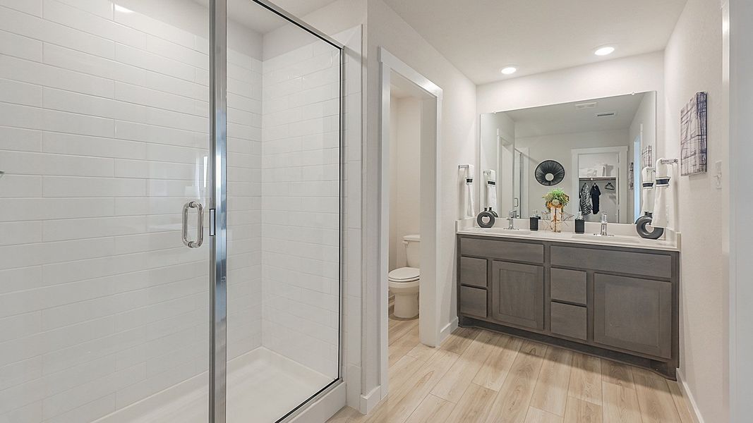 Furnished interior in a model home at Midtown Reserve in College Station (Image 15).