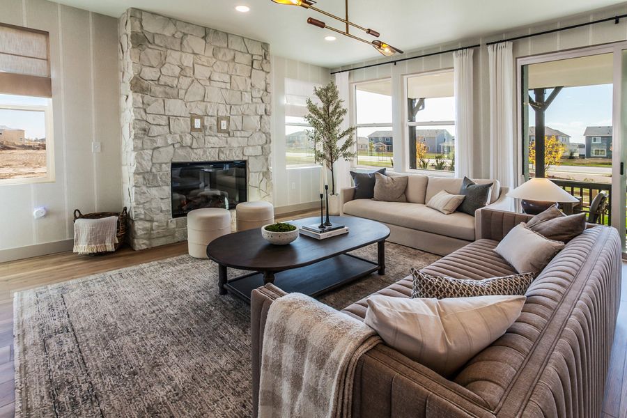 Furnished interior in a model home at Trailside Story Collection - Single Family Homes in Timnath (Image 37).