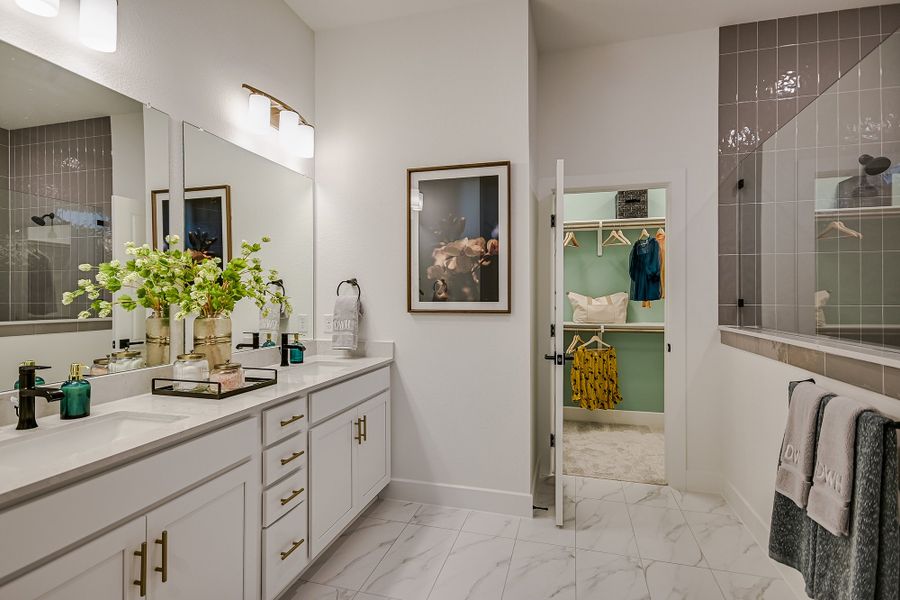 Furnished interior in a model home at South Brook in Leander (Image 19).