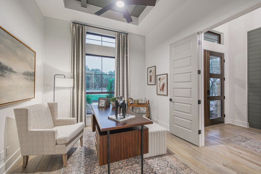 Furnished interior in a model home at Heimer Estates at Garden Ridge in San Antonio (Image 9). Furnished interior in a model home at Heimer Estates at Garden Ridge in San Antonio (Image 9).
