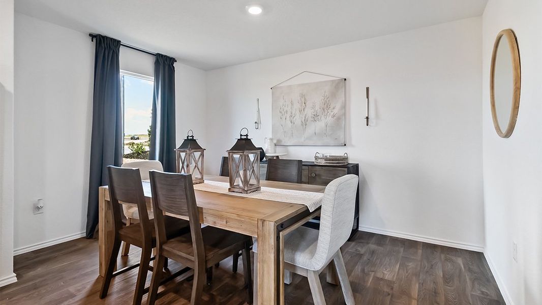 Furnished interior in a model home at Sereno Springs in Converse (Image 20).