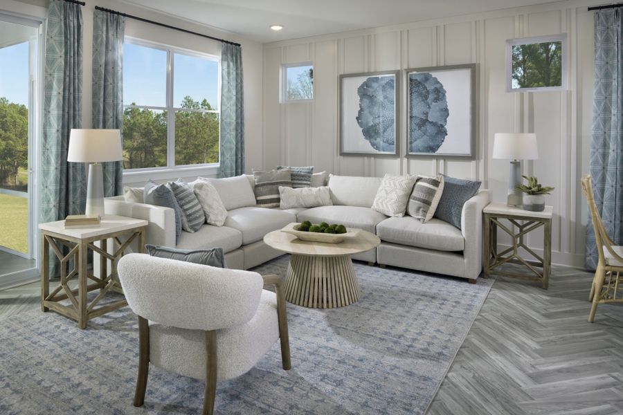 Furnished interior in a model home at Cardinal Landing in Coats (Image 10).