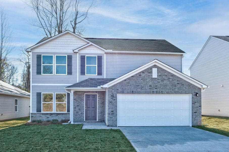 A house with a garage.