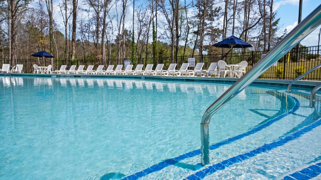 Amenity center at Iris Meadows by DRB Homes in Moore, SC consisting of Pool with Cabana