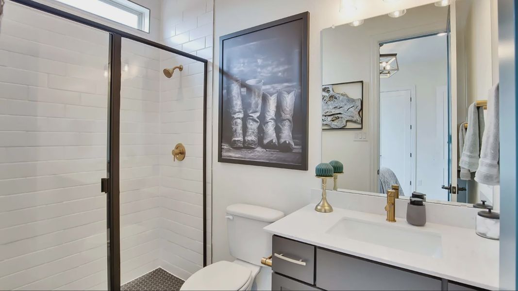 Furnished interior in a model home at Oaks at San Gabriel in Georgetown (Image 6).