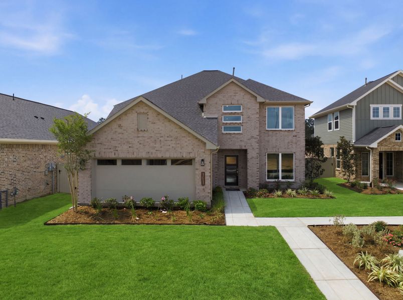 A house with a driveway.