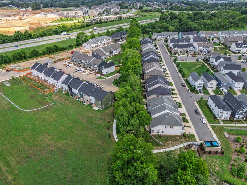 Aerial view of the Oxford Station community in Gallatin, TN, showing layout and nearby surroundings (Image 18).