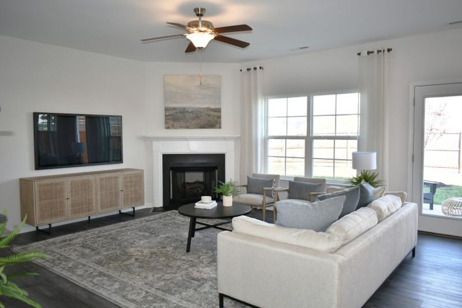 Furnished interior in a model home at Brassfield Meadows in Burlington (Image 39).