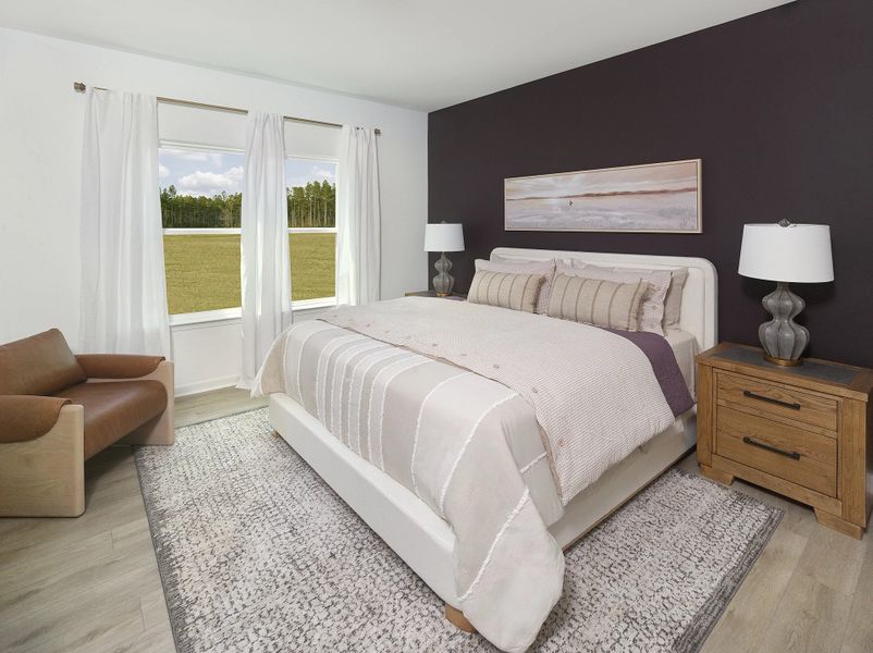 Furnished interior in a model home at Crescent Mills in Clayton (Image 17).