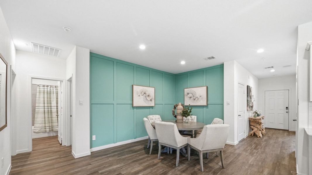 Furnished interior in a model home at Sunterra in Katy (Image 31).