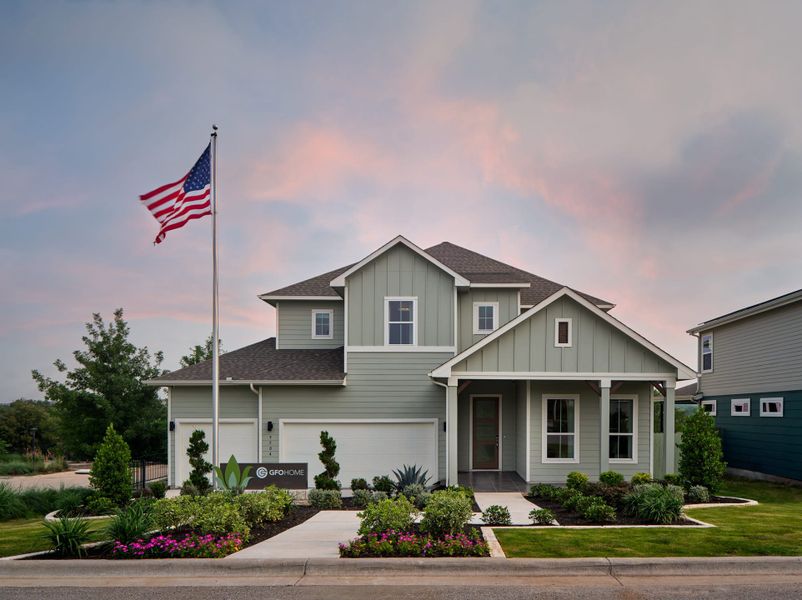 Front exterior of a home in the Whisper Valley Community community, located in Manor, TX (Image 5).