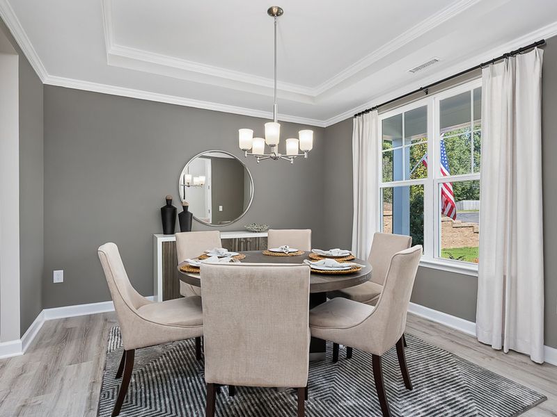 Furnished interior in a model home at Woodland Crossing in Zebulon (Image 26). Furnished interior in a model home at Woodland Crossing in Zebulon (Image 26).