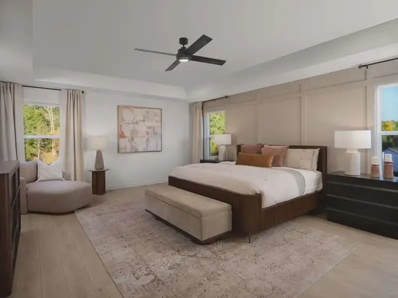 Furnished interior in a model home at Arbors at Richland Creek in Buford (Image 5).